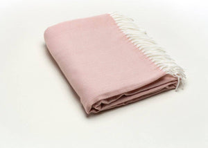 402 - Fringed Herringbone Throws-Blue Hand Home