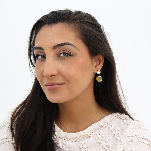 Coriandoli Earrings Colorful Beads - 24K Gold Plated