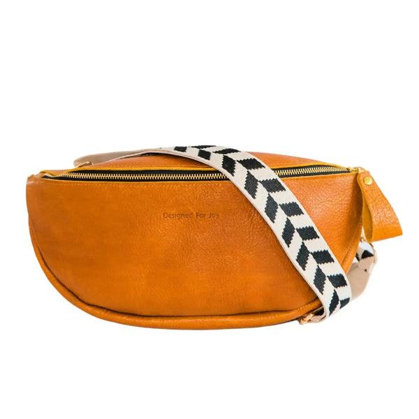 Leather Crossbody Sling Bag, Medium Size - The Ruby-Blue Hand Home