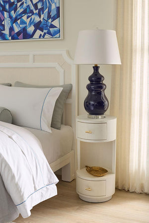 Aaron 2-Drawer End Table-Blue Hand Home