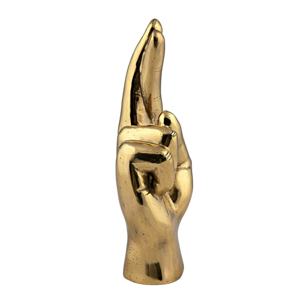 Fingers Crossed, Brass-Noir Furniture-Blue Hand Home