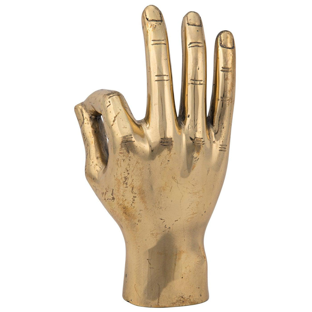 Ok Sign, Brass-Noir Furniture-Blue Hand Home