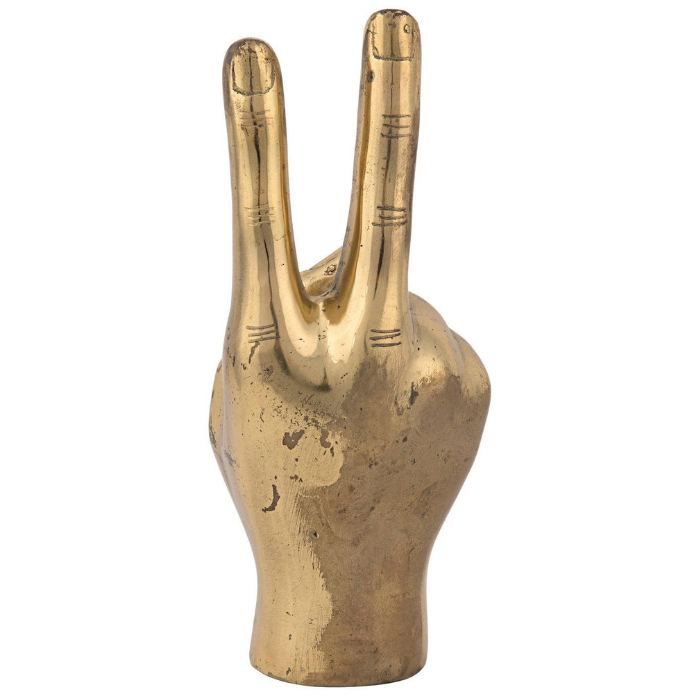Peace Sign, Brass-Noir Furniture-Blue Hand Home