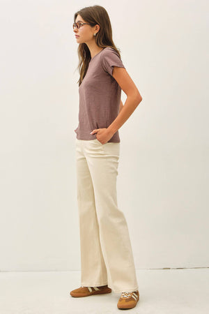 [NEW SHADE]GARMENT DYED COTTON SLUB TEE