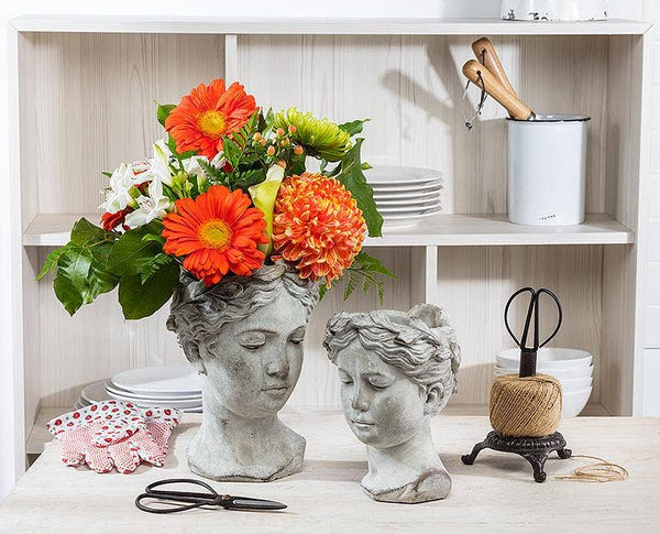 Women Head Planter-Blue Hand Home