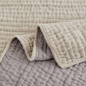 Tamara Velvet Quilt Set-Blue Hand Home