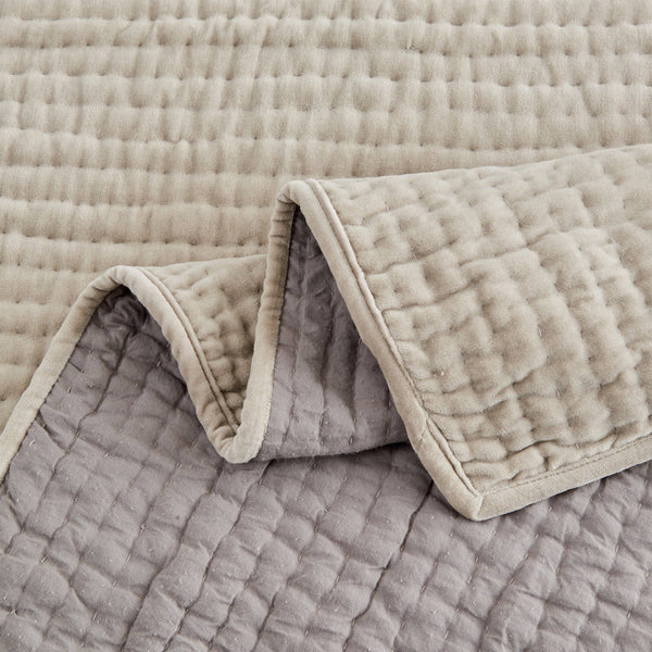 Tamara Velvet Quilt Set-Blue Hand Home
