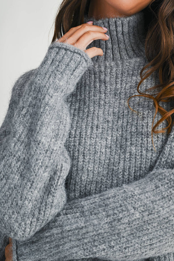 3483ik Soft Brushed Mock Neck Sweater