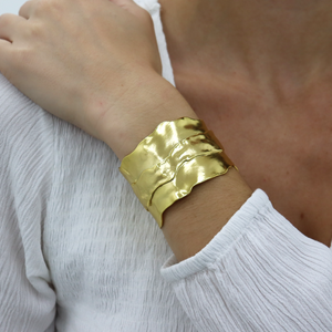 Parchment Texture Cuff Bracelet-Blue Hand Home