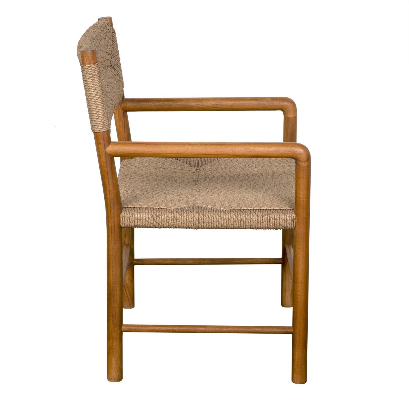 Franco Arm Chair, Teak with Synthetic Woven-Noir Furniture-Blue Hand Home
