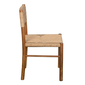 Franco Side Chair, Teak with Synthetic Woven-Noir Furniture-Blue Hand Home