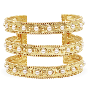 Dots & Pearls Cuff Bracelet-Blue Hand Home
