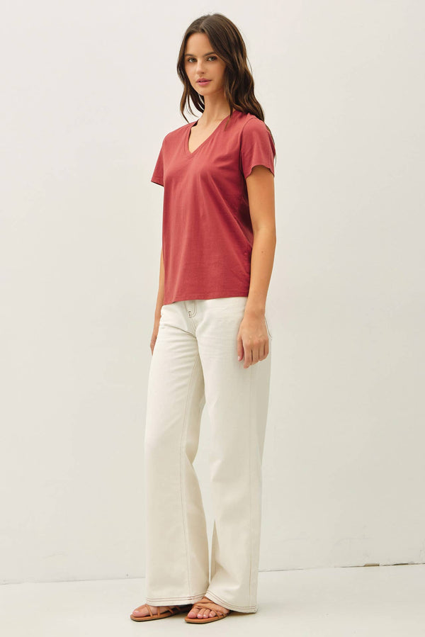 Cotton Jersey V-Neck T-Shirts