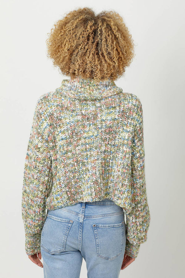 60795 Turtle Neck Cropped Sweater-Blue Hand Home
