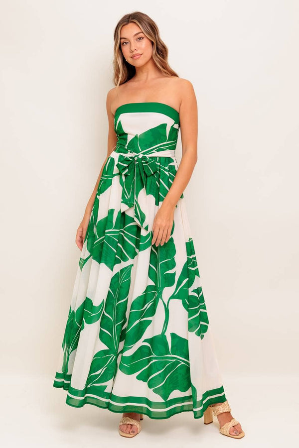 A printed woven ankle dress - ID22476-Blue Hand Home