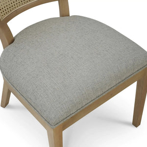 Aldgate Dining Chair w/ Rattan Back-Blue Hand Home