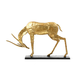 Antelope Straight Horn Statue / Gold Leaf-Villa & House-Blue Hand Home