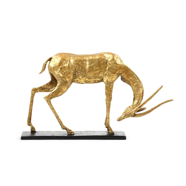 Antelope Straight Horn Statue / Gold Leaf-Villa & House-Blue Hand Home