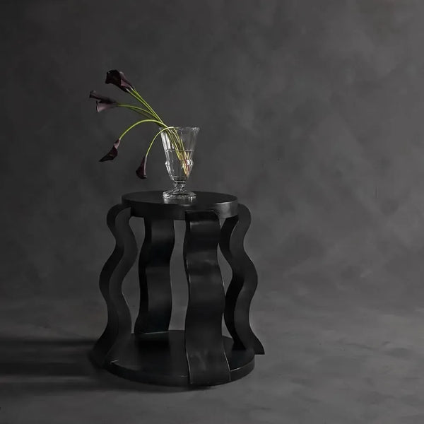 Anora Side Table in Hand-Rubbed Black Mahogany Finish-Noir Furniture-Blue Hand Home