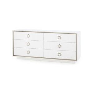 Ansel Extra Large 6-Drawer, Chiffon White-Blue Hand Home