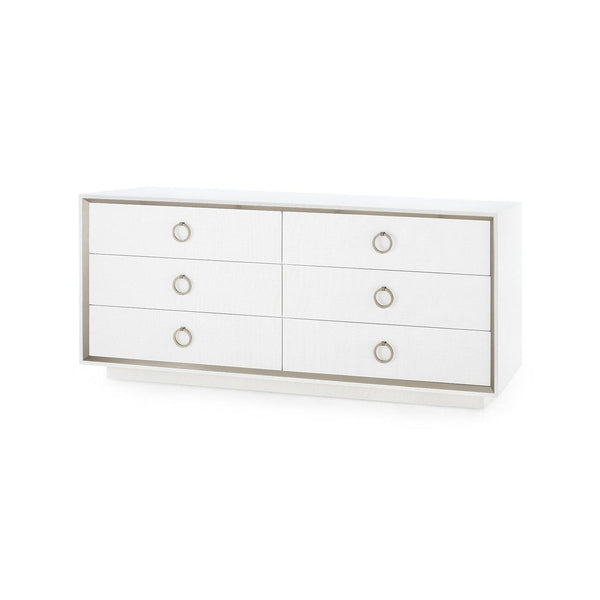 Ansel Extra Large 6-Drawer, Chiffon White-Blue Hand Home
