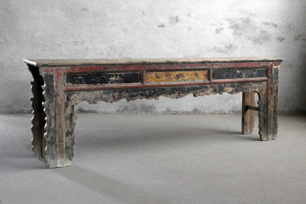 Antique Large Altar Table-Blue Hand Home