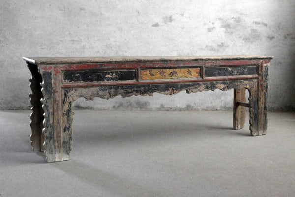 Antique Large Altar Table-Blue Hand Home