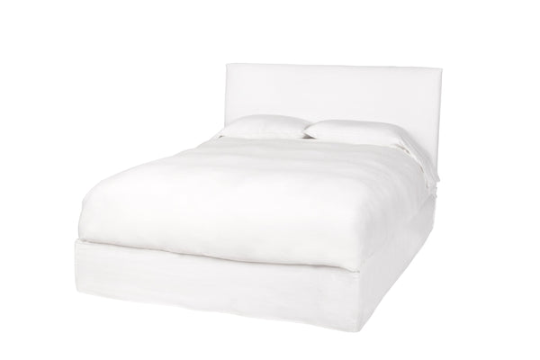 Chic April Upholstered Bed Frame: Sustainable FSC Wood, Easy-Care Slipcover, Multiple Sizes