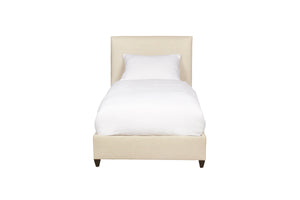 Chic April Upholstered Bed Frame: Sustainable FSC Wood, Easy-Care Slipcover, Multiple Sizes