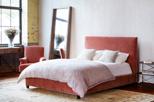 Chic April Upholstered Bed Frame: Sustainable FSC Wood, Easy-Care Slipcover, Multiple Sizes