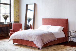 Chic April Upholstered Bed Frame: Sustainable FSC Wood, Easy-Care Slipcover, Multiple Sizes