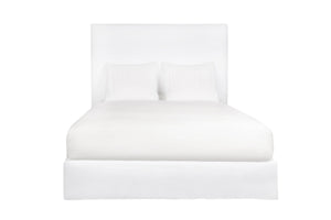 April Tall Upholstered Bed Frame with Removable Slipcover, Modern Design