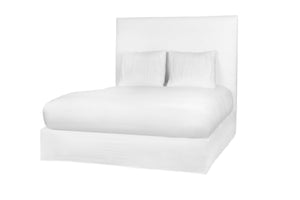 April Tall Upholstered Bed Frame with Removable Slipcover, Modern Design