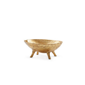 Aurelia Bowl, Gold Leaf - Hand-Cast Metal Oval Decorative Catchall