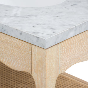 Arianna 2-Drawer Cabinet with 60" Marble Vanity Top, Sand-Blue Hand Home