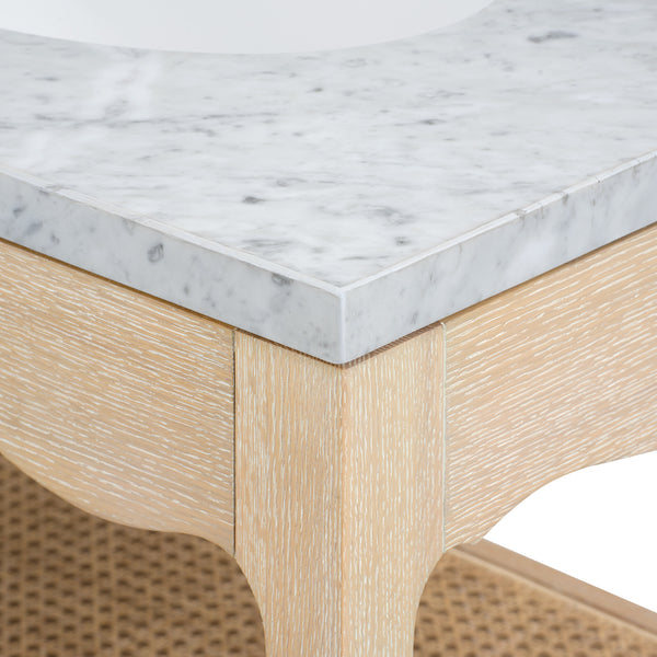 Arianna 2-Drawer Cabinet with 60" Marble Vanity Top, Sand-Blue Hand Home