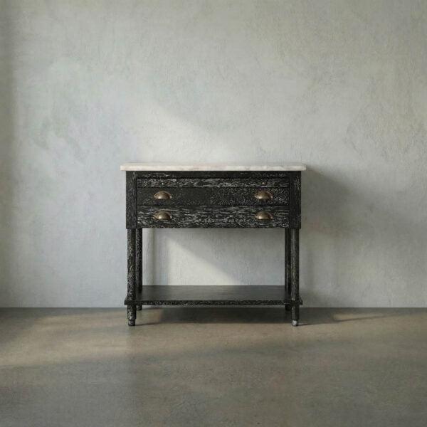 Artemio Side Table with Marble Top-Noir Furniture-Blue Hand Home