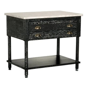 Artemio Side Table with Marble Top-Noir Furniture-Blue Hand Home