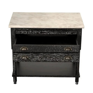 Artemio Side Table with Marble Top-Noir Furniture-Blue Hand Home