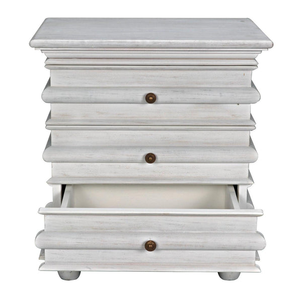 Ascona Side Table, White Wash-Noir Furniture-Blue Hand Home