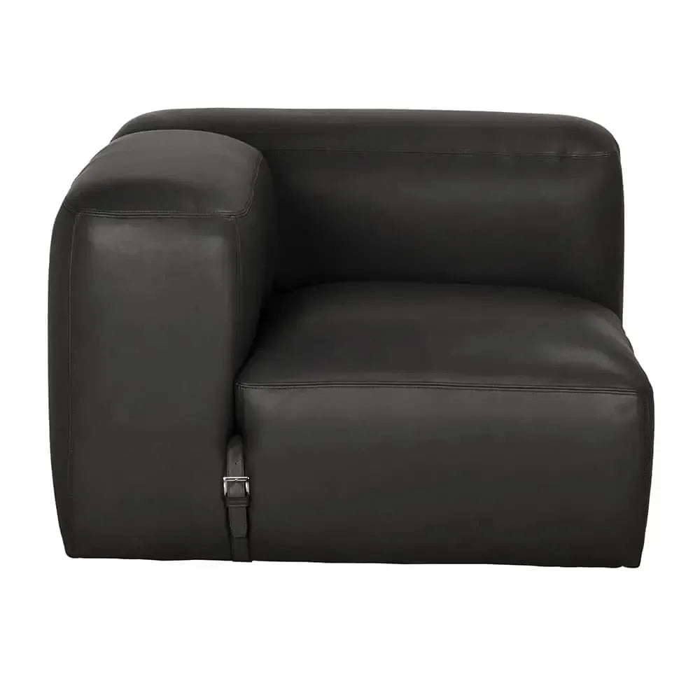 Augustus Modular Sofa, Left Corner, Santosa Matte Black Leather-Noir Furniture-Blue Hand Home