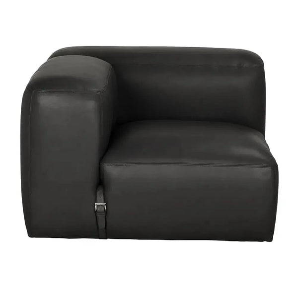 Augustus Modular Sofa, Left Corner, Santosa Matte Black Leather-Noir Furniture-Blue Hand Home