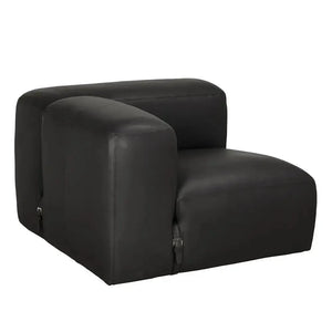 Augustus Modular Sofa, Left Corner, Santosa Matte Black Leather-Noir Furniture-Blue Hand Home