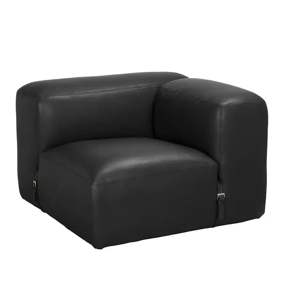 Augustus Modular Sofa, Right Corner, Santosa Matte Black-Noir Furniture-Blue Hand Home