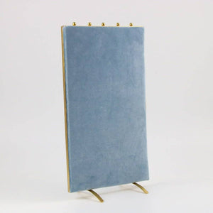 Vintage Inspired 2-Sided Velvet Jewelry Display Panel Stand-Blue Hand Home