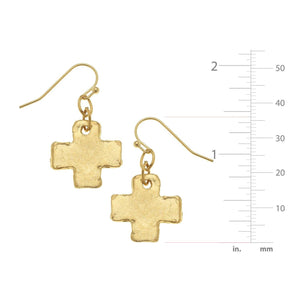 Mini Square Cross Earrings