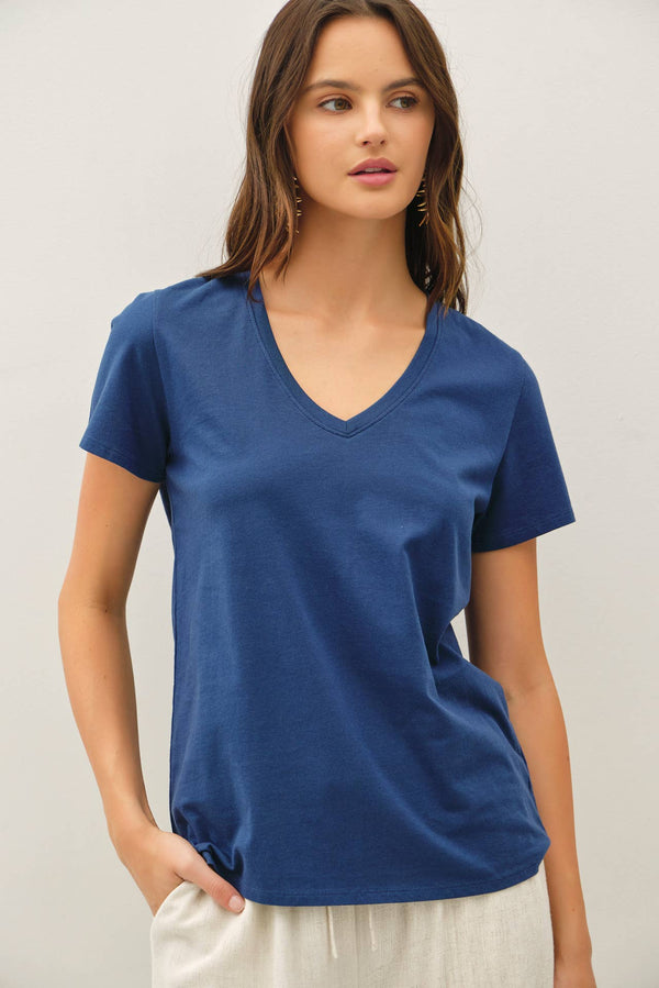 Cotton Jersey V-Neck T-Shirts