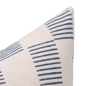 Indian Block Design Duck Canvas Pillow Cover - Zig-Zag-Blue Hand Home