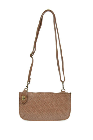 Faux Wide Woven Mini Crossbody Wristlet Clutch-Blue Hand Home