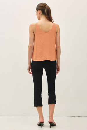 CRINKLED CHIFFON RUFFLE TANK TOP-Blue Hand Home